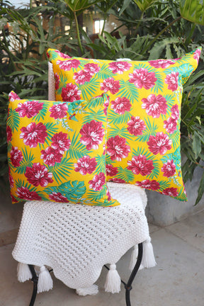 Capa de Almofada Chita Amarela 45x45