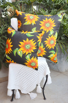 Capa de Almofada Chita Preta 45x45