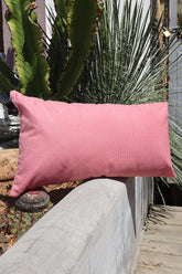 Capa de Almofada Baguete Retangular Suede Lisa Rosa - 30x50