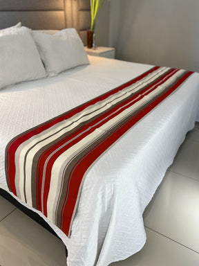 Kit Peseira + 2 Fronhas em Tecido Belize Listrado Vermelho