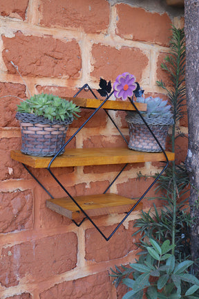 Prateleira Losango 3 Andares P Flor Roxa