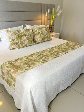 Kit Peseira + 2 Fronhas em Tecido Belize Folhas