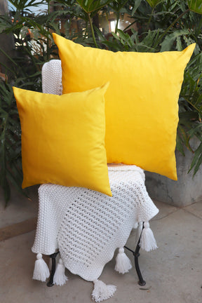 Capa de Almofada Oxford Lisa Amarela 45x45