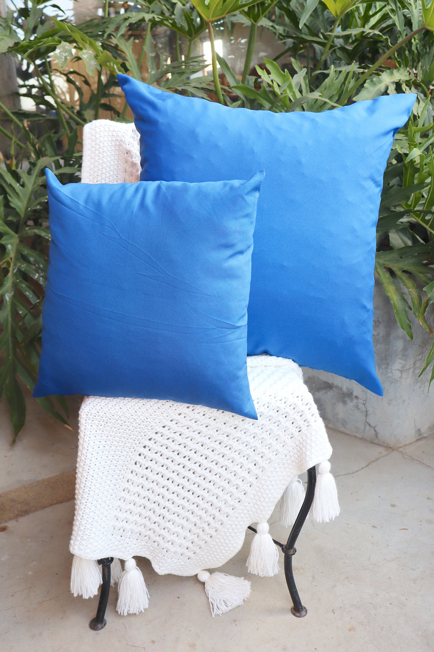 Capa de Almofada Oxford Lisa Azul 45x45