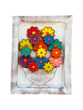 Quadro Madeira Flores Colorido G 40x30