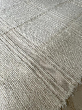 Tapete Algodão Bordado Listrado Cru 1,50x2,00m