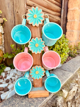 Suporte de Caneca Tifanny Madeira + 6 Canecas