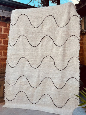 Tapete Algodão Bordado Ondas 2,00x2,50m