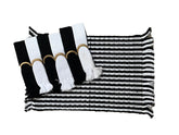 Kit De Jogo Americano, Guardanapo e Argola 6 lugares Preto