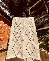 Tapete Médio Algodão Bordado Losango 1,00x1,50m