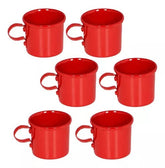 Kit 6 Canecas Coloridas Alumínio Vermelha