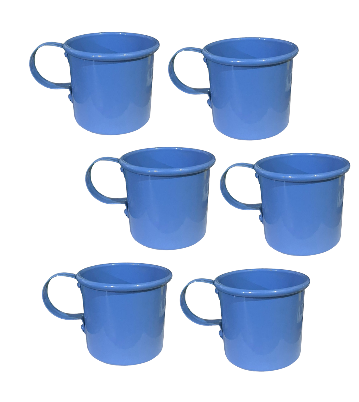 Kit 6 Canecas Coloridas Alumínio Azul Claro
