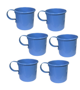 Kit 6 Canecas Coloridas Alumínio Azul Claro
