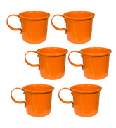 Kit 6 Canecas Coloridas Alumínio Laranja
