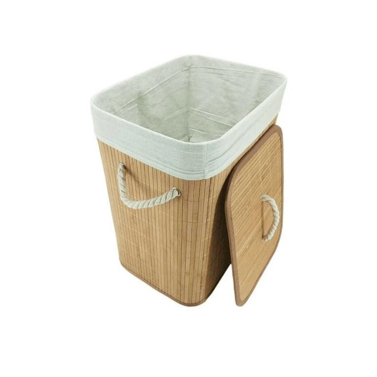 Cesto Organizador de Roupa Suja Forrado em Bambu