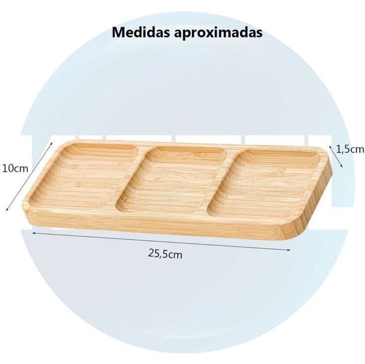 Petisqueira com 3 Divisórias em Bambu