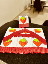 Kit 7 Panos de Prato Decorados - Semaninha Morango