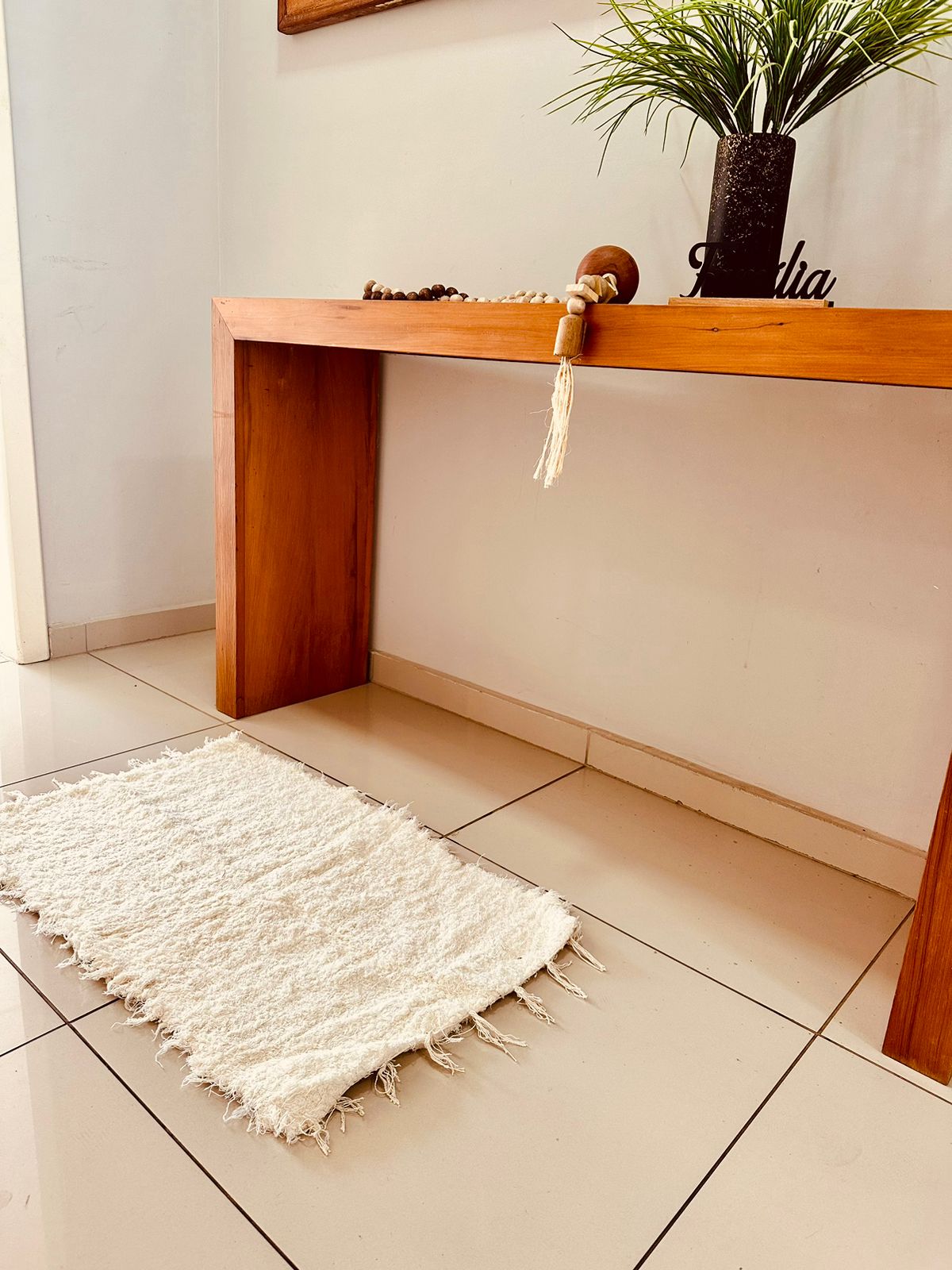 Tapete Algodão Felpudo Cru Liso 50x80