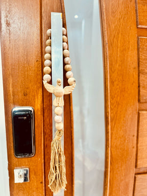 Enfeite de Porta / Mini Colar / Terço de Mesa Decorativo Divino Neutro