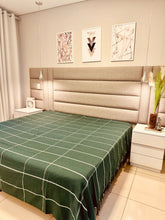 Colcha para Cama Casal 2,20x2,50m Artesanal Grid Verde