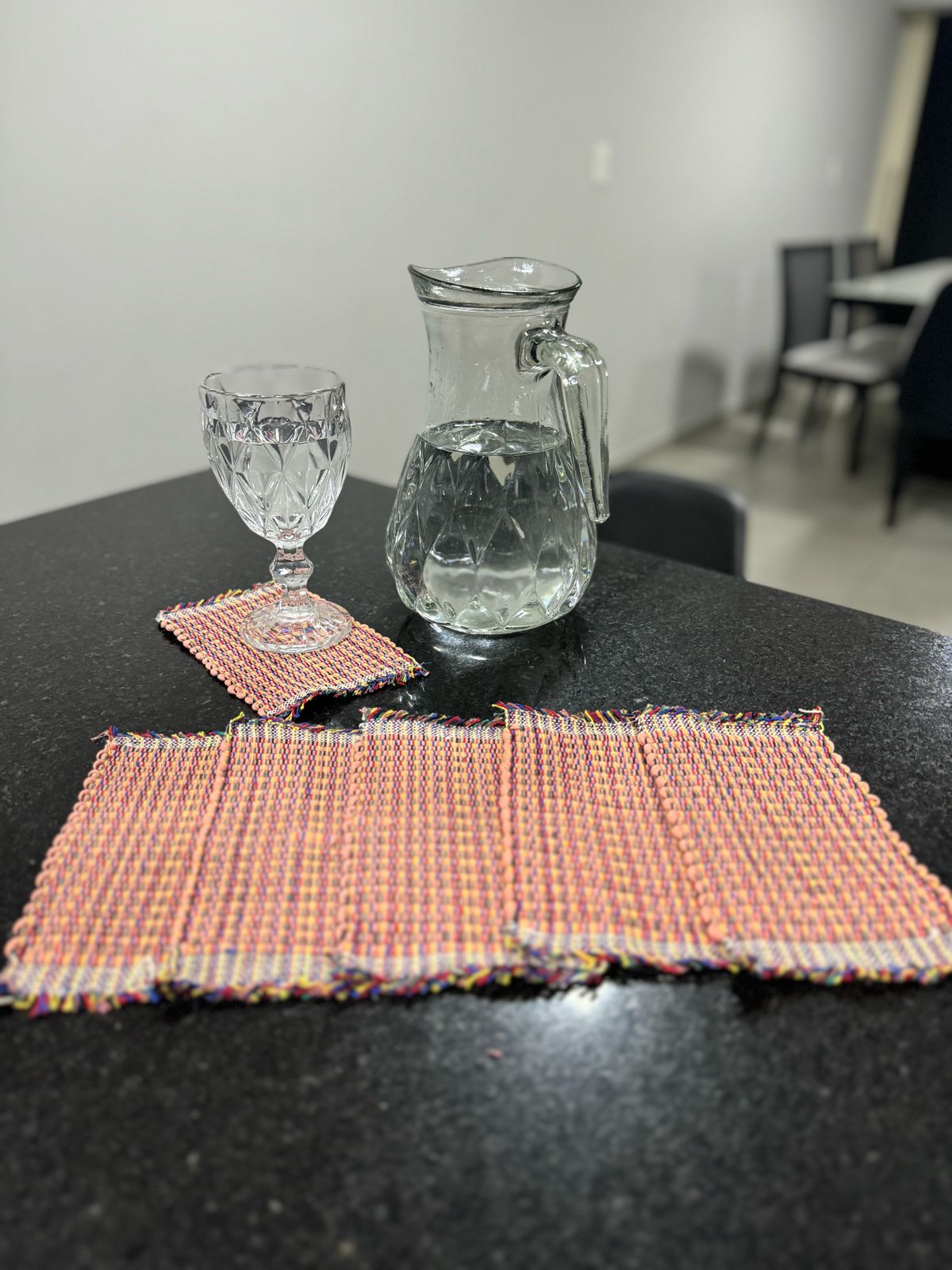 Kit 6 Porta Copos / Descanso Para Copos em Malha Salmão