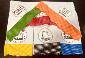 Kit 7 Panos de Prato Decorados - Semaninha Flork