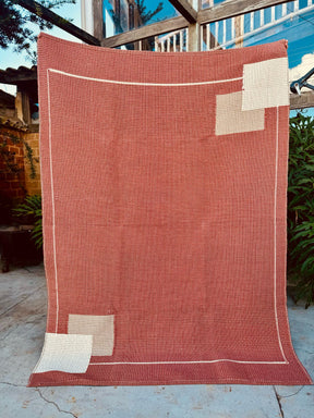 Tapete Linha Trabalhado Moldura Terracota 1,50x2,00m