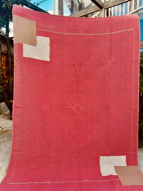 Tapete Linha Trabalhado Moldura Vermelho 1,50x2,00m