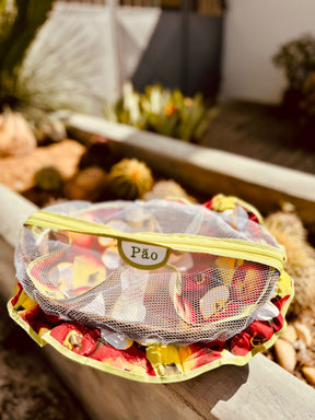 Cesta Porta Pão Bambu com Zíper Maçãs