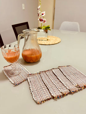 Kit 4 Porta Copos / Descanso Para Copos em Malha Branco