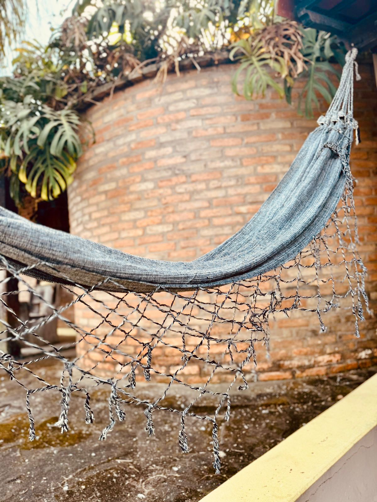 Rede de Descanso Simples Mesclada Cinza Escuro