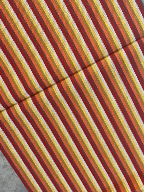 Caminho de Mesa Algodão Listrado Vermelho, Laranja, Amarelo 1,5m
