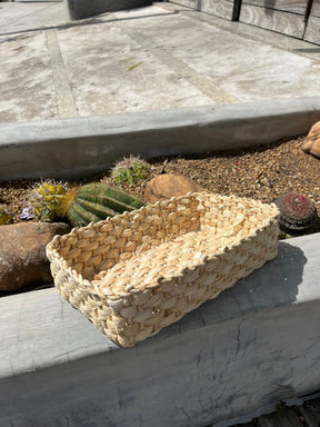 Cesta Porta Pão Mole Retangular em Palha de Milho (P, M e G)