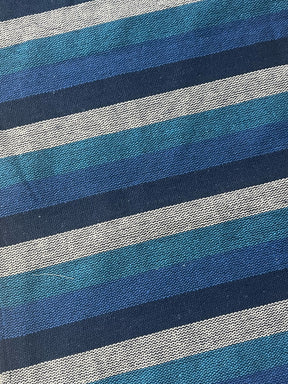 Caminho de Mesa Algodão Azul e Cinza sem Franja 1,5m