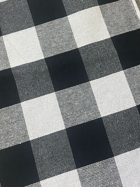 Caminho de Mesa Algodão Xadrez Preto e Branco sem Franja 1,5m