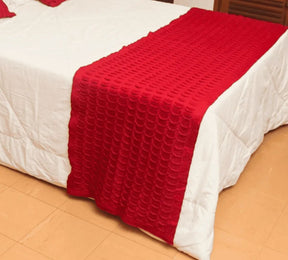 Peseira de Tricô Diamantina 0,60x2,30m Vermelha