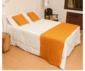 Peseira de Tricô Diamantina 0,60x2,30m Mostarda