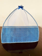 Tule Cobre Bolo Xadrez Azul
