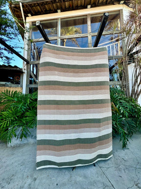 Tapete em Linha Listrado Verde e Marrom 1,50x2,00m