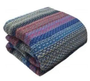 Kit Colcha Indiana + Porta Travesseiros King Azul