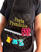 Avental Porta Prendedor de Roupas Preto