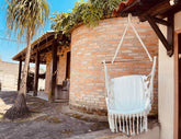 Cadeira De Balanço De Bolinha - Cru