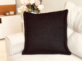 Capa de Almofada em Chenille com Aba Lateral Preto 45x45