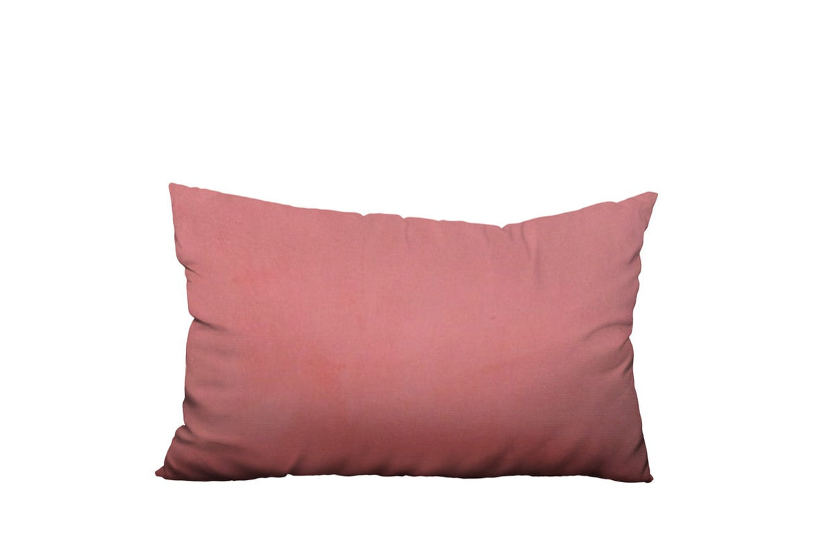Capa de Almofada Baguete Retangular Suede Lisa Rosa - 30x50