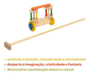 Brinquedo Gira Gira Cabo Empurra Carro