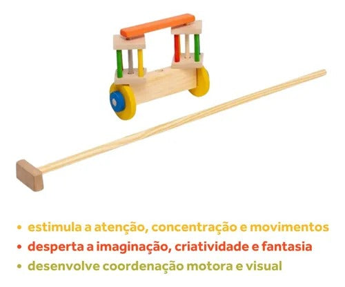 Brinquedo Gira Gira Cabo Empurra Carro