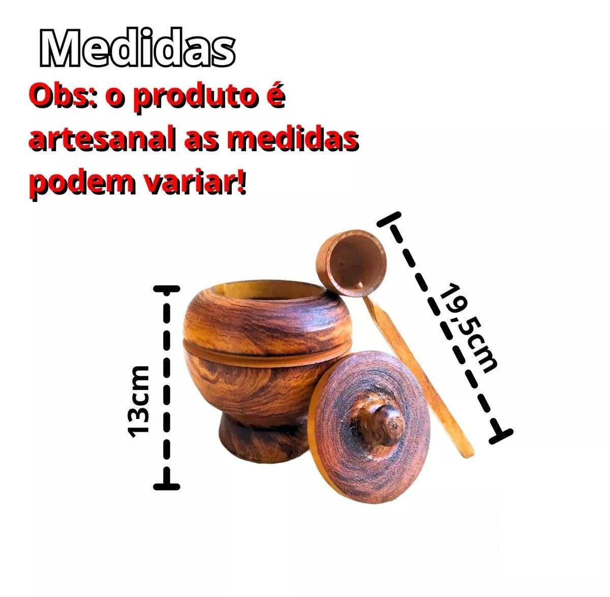Farinheiro / Molheiro De Madeira Artesanal Molho Rustico Concha