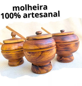 Farinheiro / Molheiro De Madeira Artesanal Molho Rustico Concha