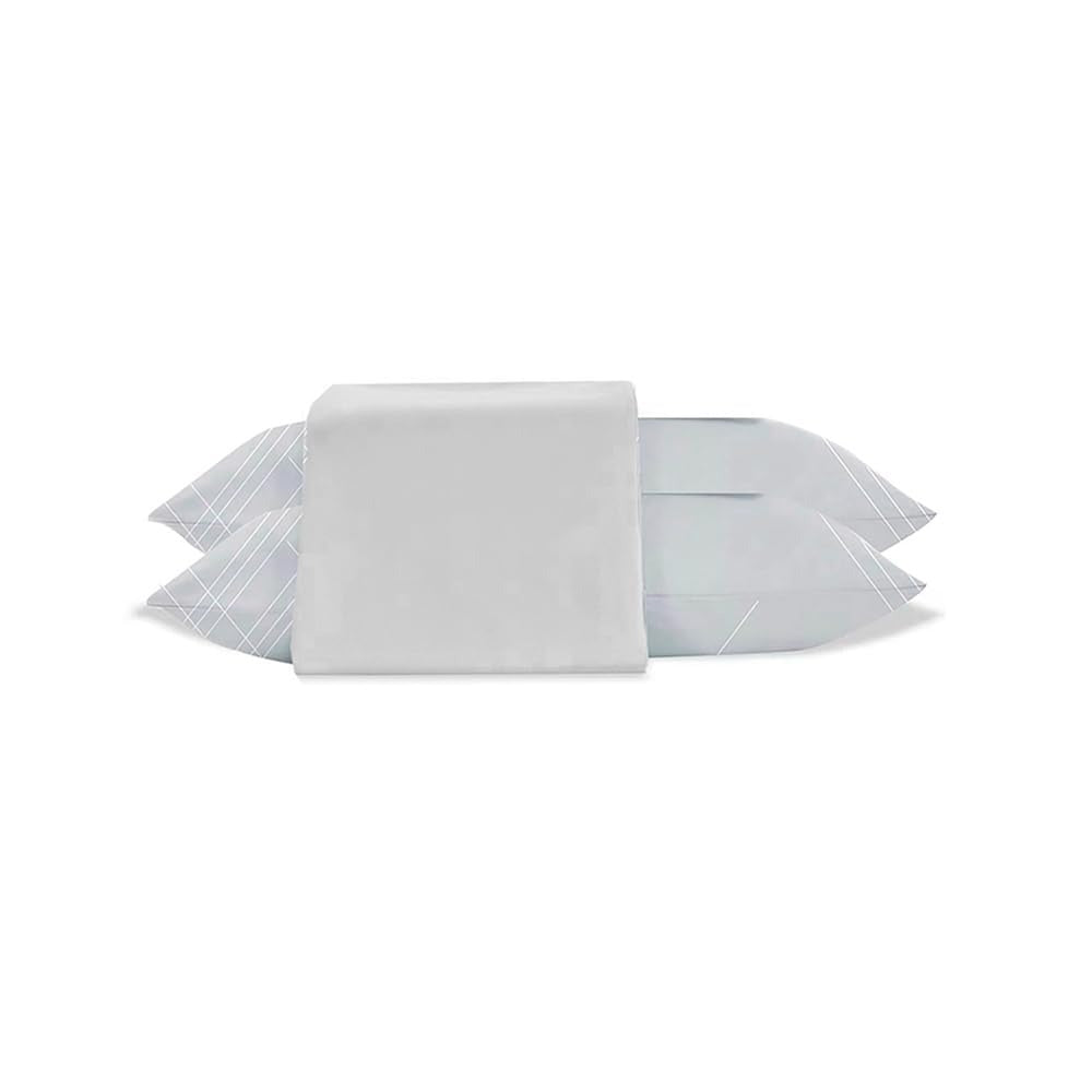 Jogo de Cama Jolitex Lençol Casal 3 Peças Cinza Riscado