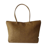 Bolsa Sacola Juta Tote de Praia Marrom